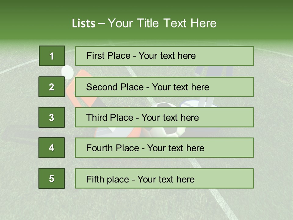 Sport Green Number PowerPoint Template
