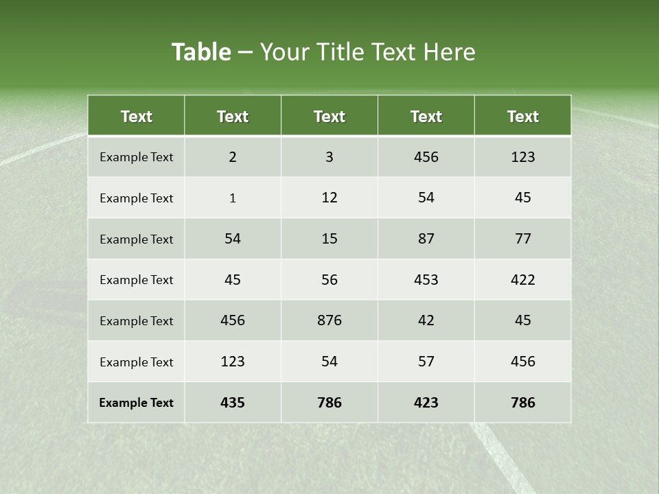 Sport Green Number PowerPoint Template
