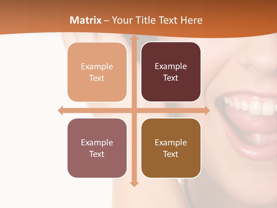 A Woman Listening To Headphones With A Smile On Her Face PowerPoint Template