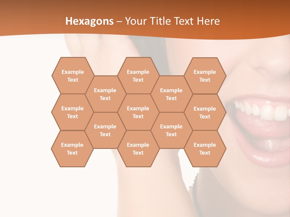 A Woman Listening To Headphones With A Smile On Her Face PowerPoint Template