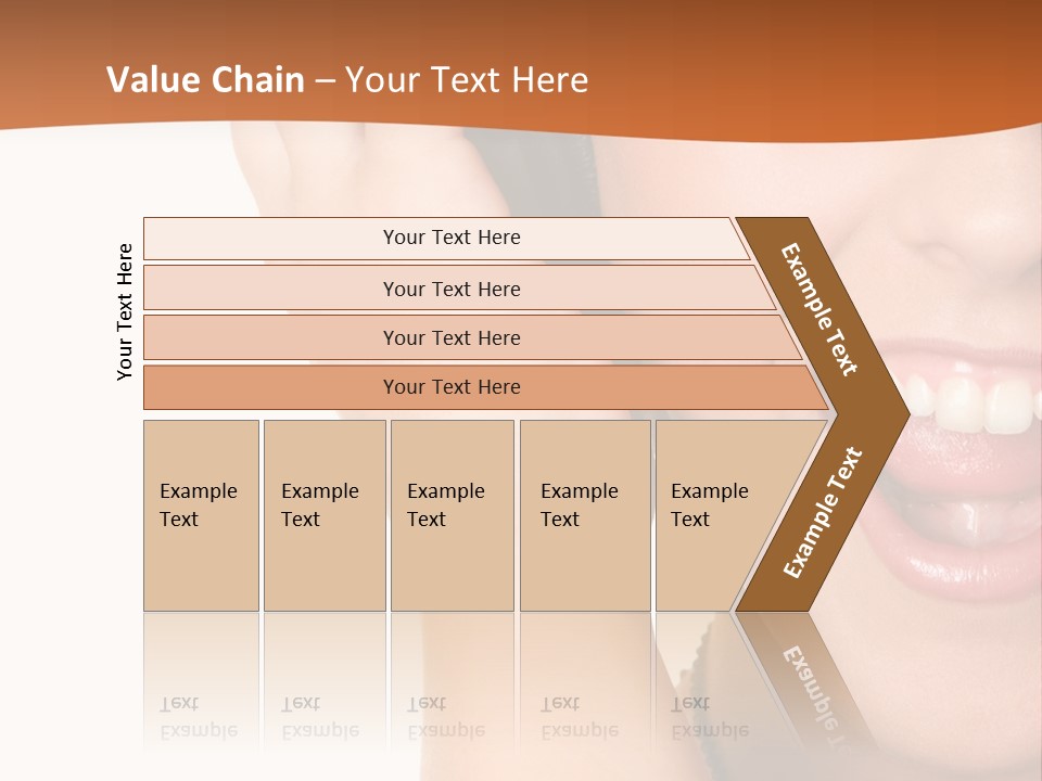 A Woman Listening To Headphones With A Smile On Her Face PowerPoint Template
