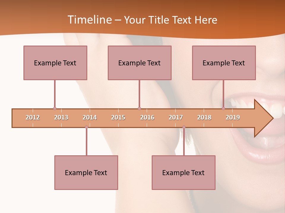A Woman Listening To Headphones With A Smile On Her Face PowerPoint Template