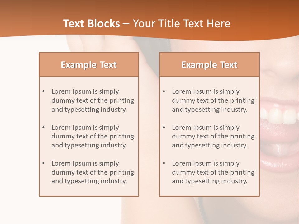 A Woman Listening To Headphones With A Smile On Her Face PowerPoint Template