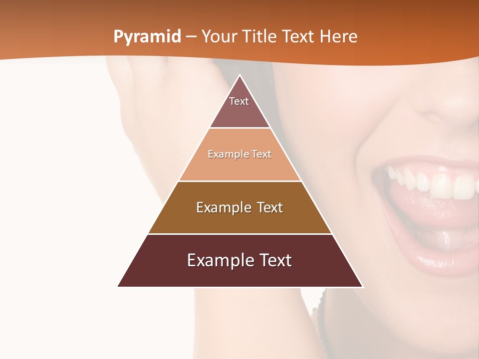 A Woman Listening To Headphones With A Smile On Her Face PowerPoint Template