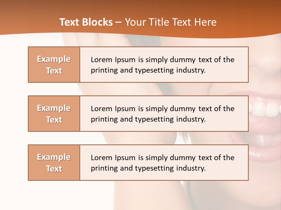 A Woman Listening To Headphones With A Smile On Her Face PowerPoint Template
