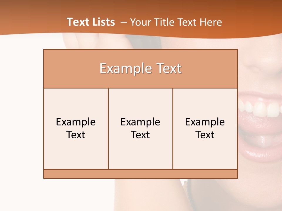 A Woman Listening To Headphones With A Smile On Her Face PowerPoint Template