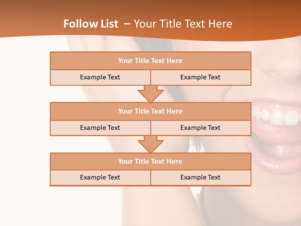 A Woman Listening To Headphones With A Smile On Her Face PowerPoint Template