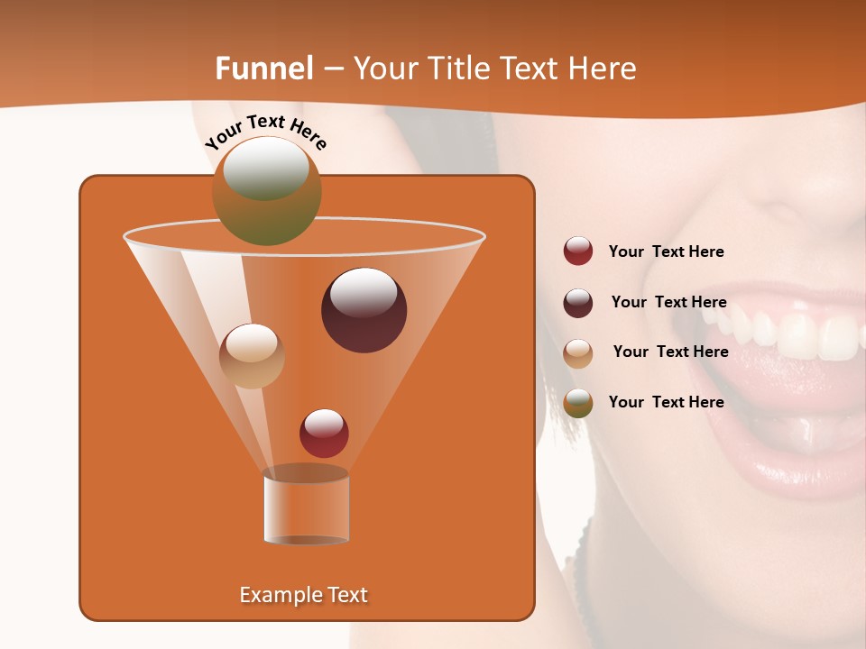 A Woman Listening To Headphones With A Smile On Her Face PowerPoint Template