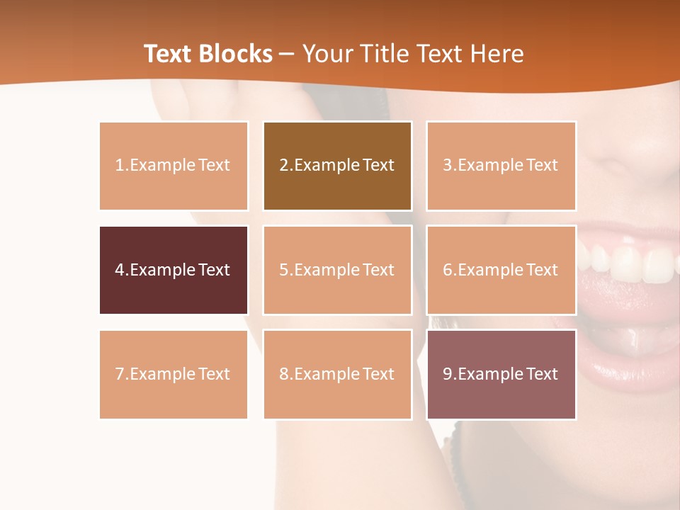 A Woman Listening To Headphones With A Smile On Her Face PowerPoint Template