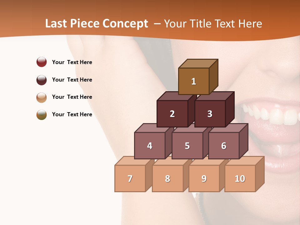 A Woman Listening To Headphones With A Smile On Her Face PowerPoint Template