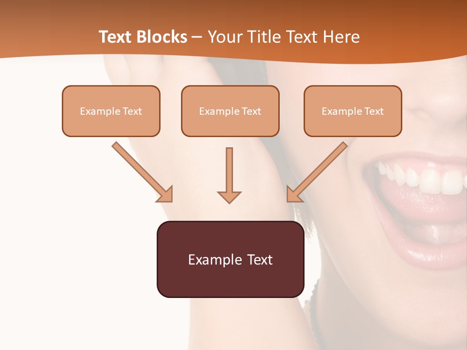 A Woman Listening To Headphones With A Smile On Her Face PowerPoint Template