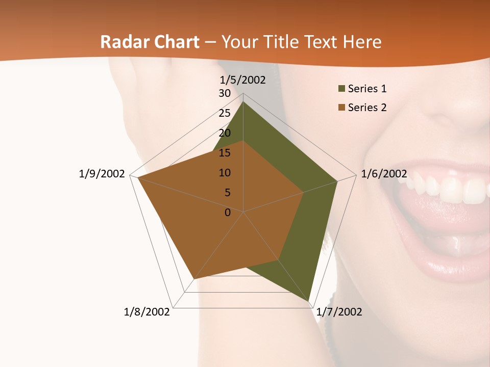 A Woman Listening To Headphones With A Smile On Her Face PowerPoint Template