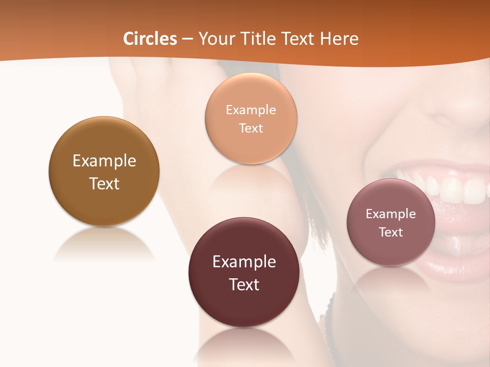 A Woman Listening To Headphones With A Smile On Her Face PowerPoint Template