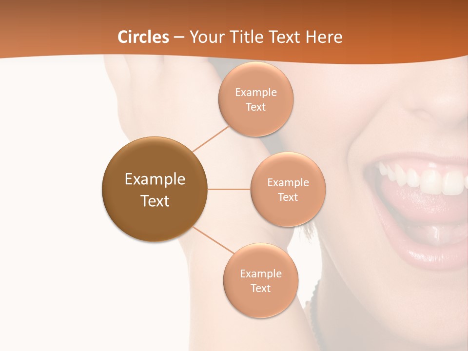 A Woman Listening To Headphones With A Smile On Her Face PowerPoint Template