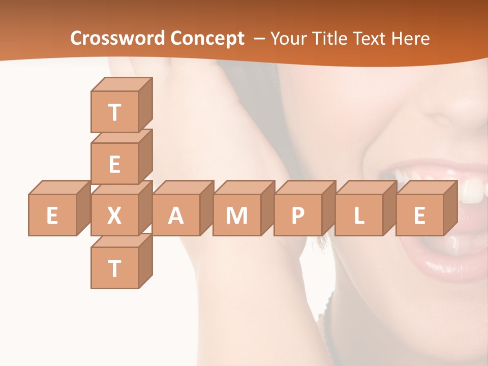 A Woman Listening To Headphones With A Smile On Her Face PowerPoint Template