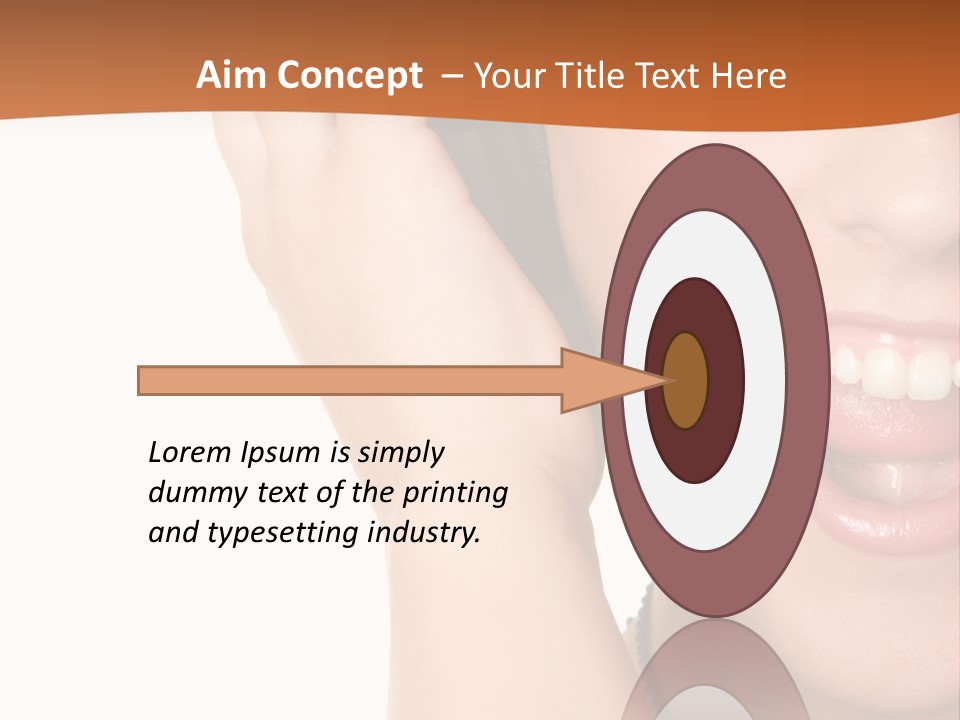 A Woman Listening To Headphones With A Smile On Her Face PowerPoint Template