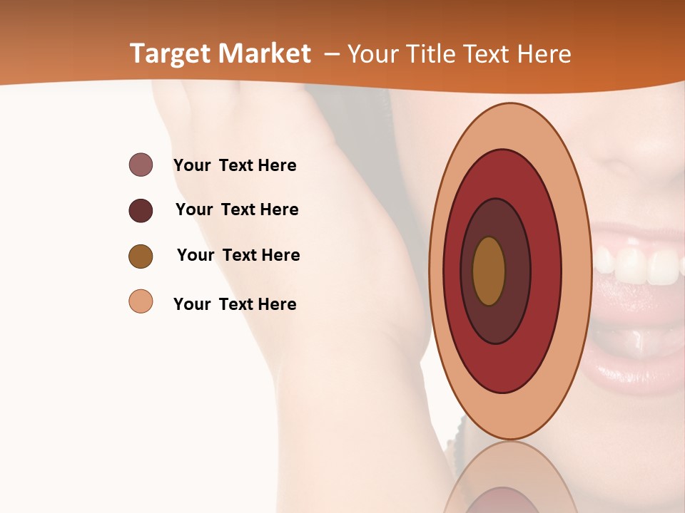 A Woman Listening To Headphones With A Smile On Her Face PowerPoint Template