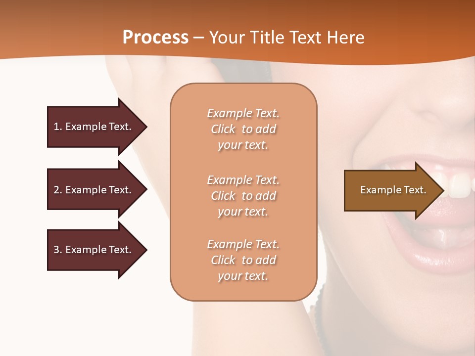 A Woman Listening To Headphones With A Smile On Her Face PowerPoint Template