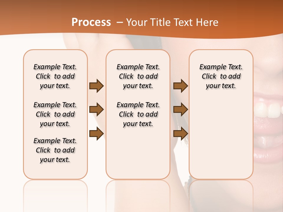 A Woman Listening To Headphones With A Smile On Her Face PowerPoint Template