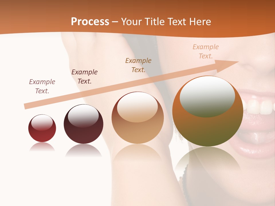 A Woman Listening To Headphones With A Smile On Her Face PowerPoint Template