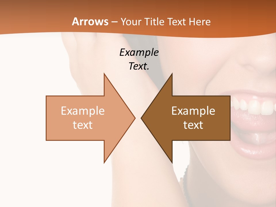 A Woman Listening To Headphones With A Smile On Her Face PowerPoint Template