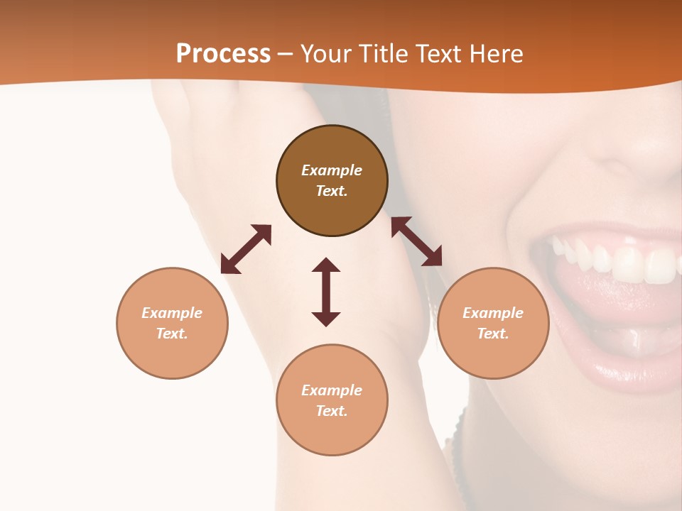 A Woman Listening To Headphones With A Smile On Her Face PowerPoint Template