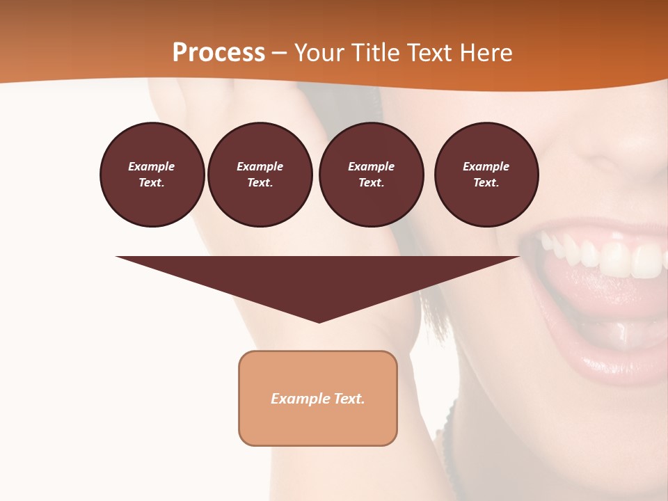 A Woman Listening To Headphones With A Smile On Her Face PowerPoint Template