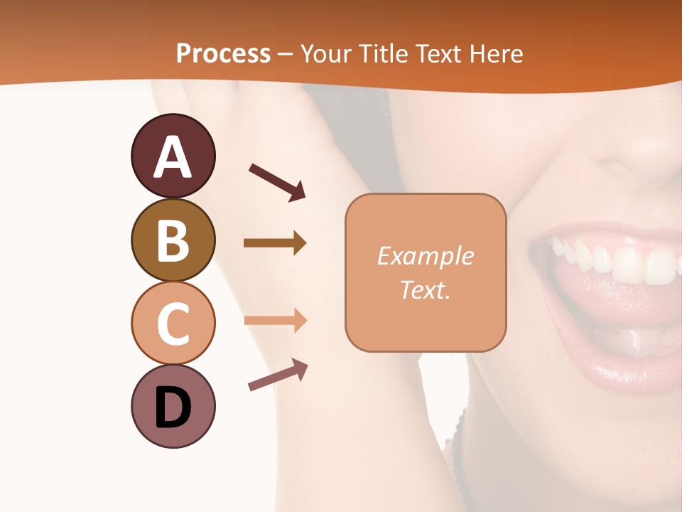 A Woman Listening To Headphones With A Smile On Her Face PowerPoint Template