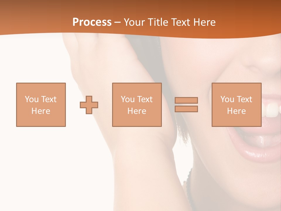 A Woman Listening To Headphones With A Smile On Her Face PowerPoint Template