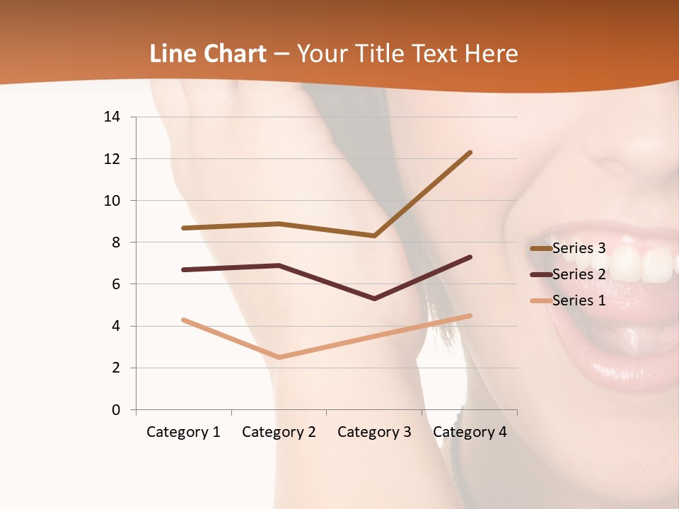 A Woman Listening To Headphones With A Smile On Her Face PowerPoint Template