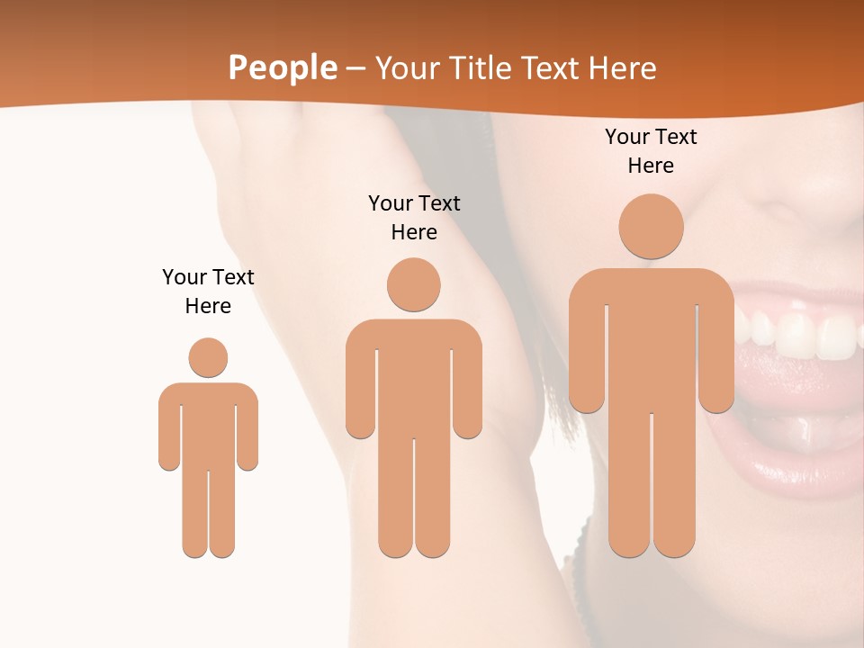 A Woman Listening To Headphones With A Smile On Her Face PowerPoint Template