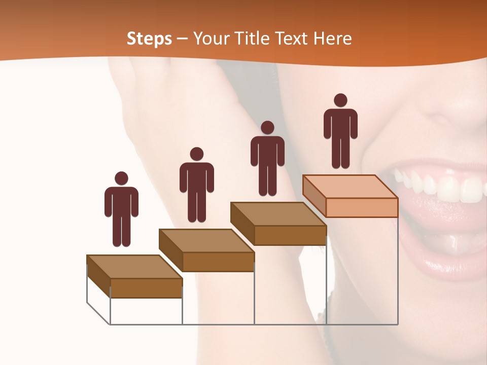 A Woman Listening To Headphones With A Smile On Her Face PowerPoint Template