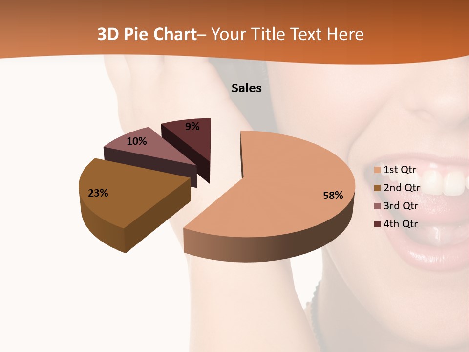 A Woman Listening To Headphones With A Smile On Her Face PowerPoint Template