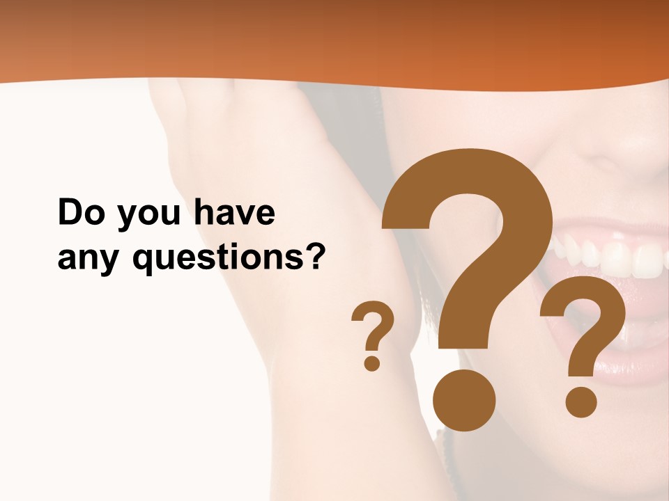 A Woman Listening To Headphones With A Smile On Her Face PowerPoint Template