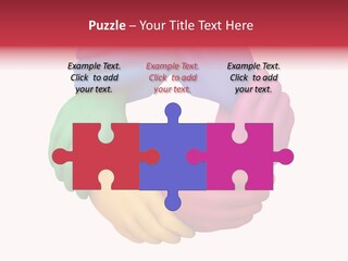 Colorful Wrist Teamwork PowerPoint Template