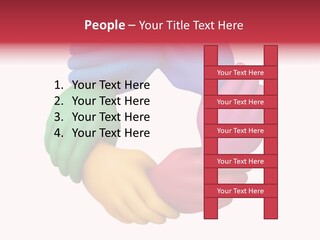 Colorful Wrist Teamwork PowerPoint Template