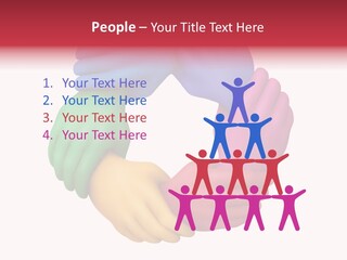 Colorful Wrist Teamwork PowerPoint Template