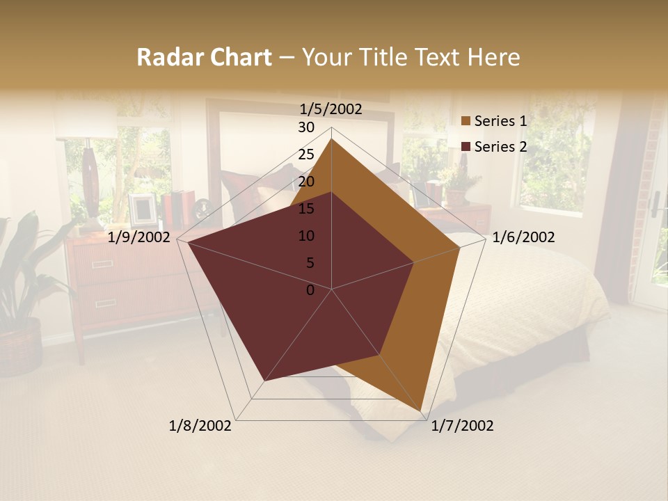 A Bed Room With A Neatly Made Bed And A Plant PowerPoint Template