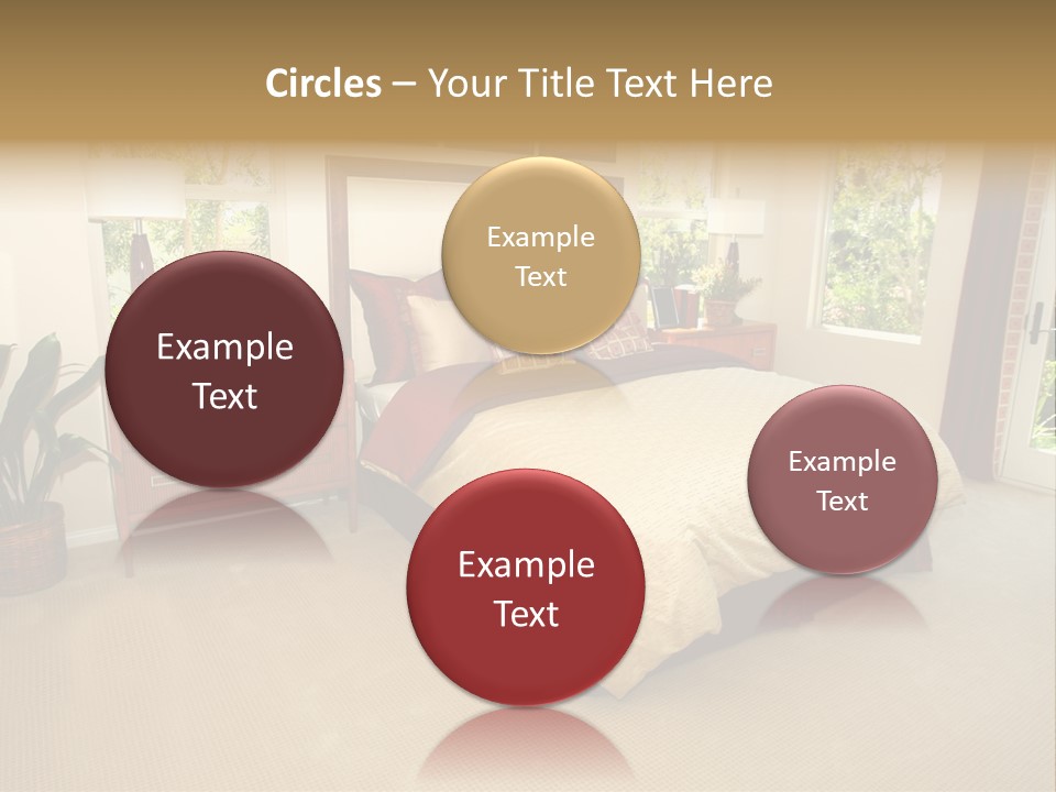 A Bed Room With A Neatly Made Bed And A Plant PowerPoint Template