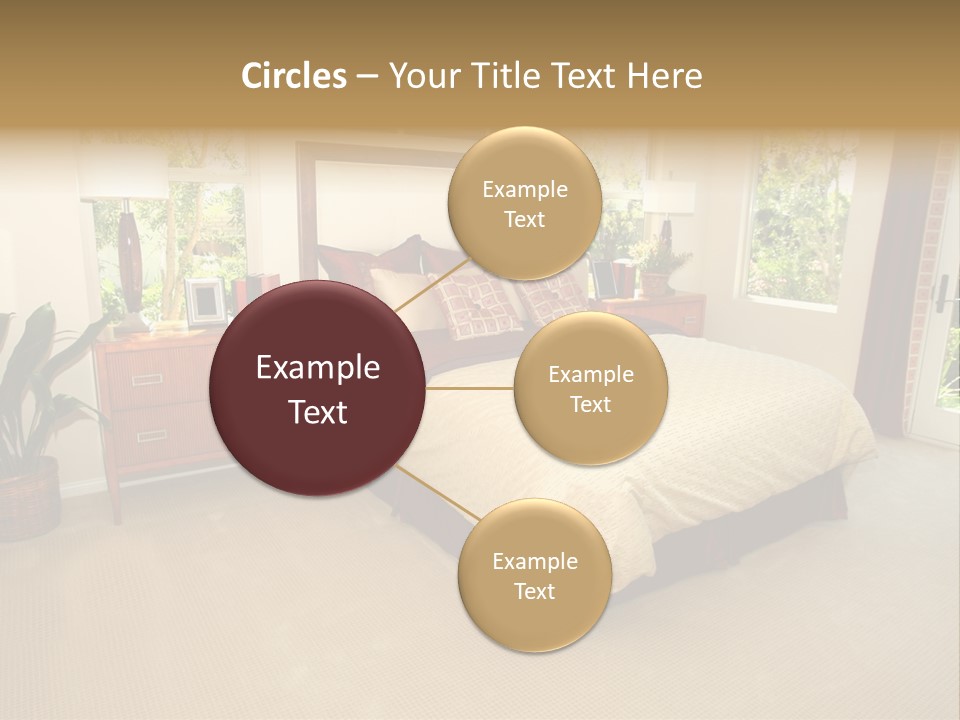 A Bed Room With A Neatly Made Bed And A Plant PowerPoint Template