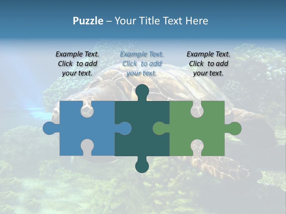 A Turtle Swimming In The Ocean Powerpoint Template PowerPoint Template