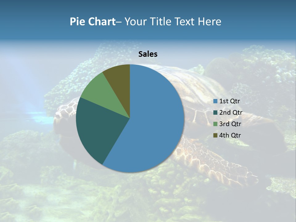 A Turtle Swimming In The Ocean Powerpoint Template PowerPoint Template