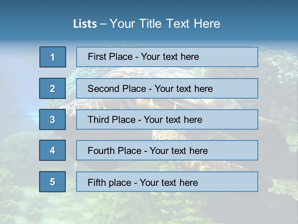 A Turtle Swimming In The Ocean Powerpoint Template PowerPoint Template