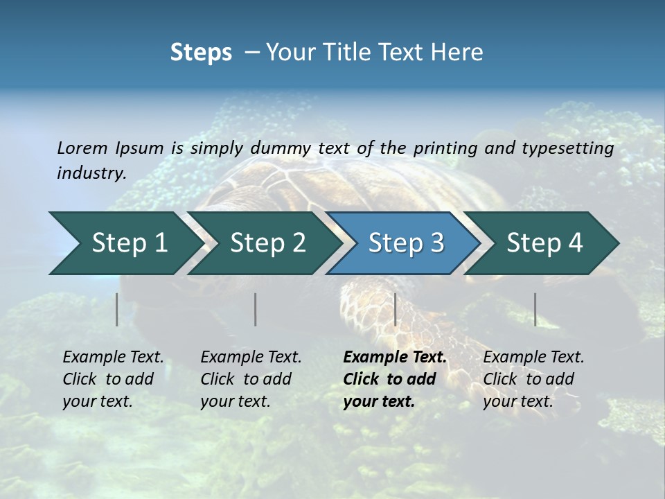 A Turtle Swimming In The Ocean Powerpoint Template PowerPoint Template