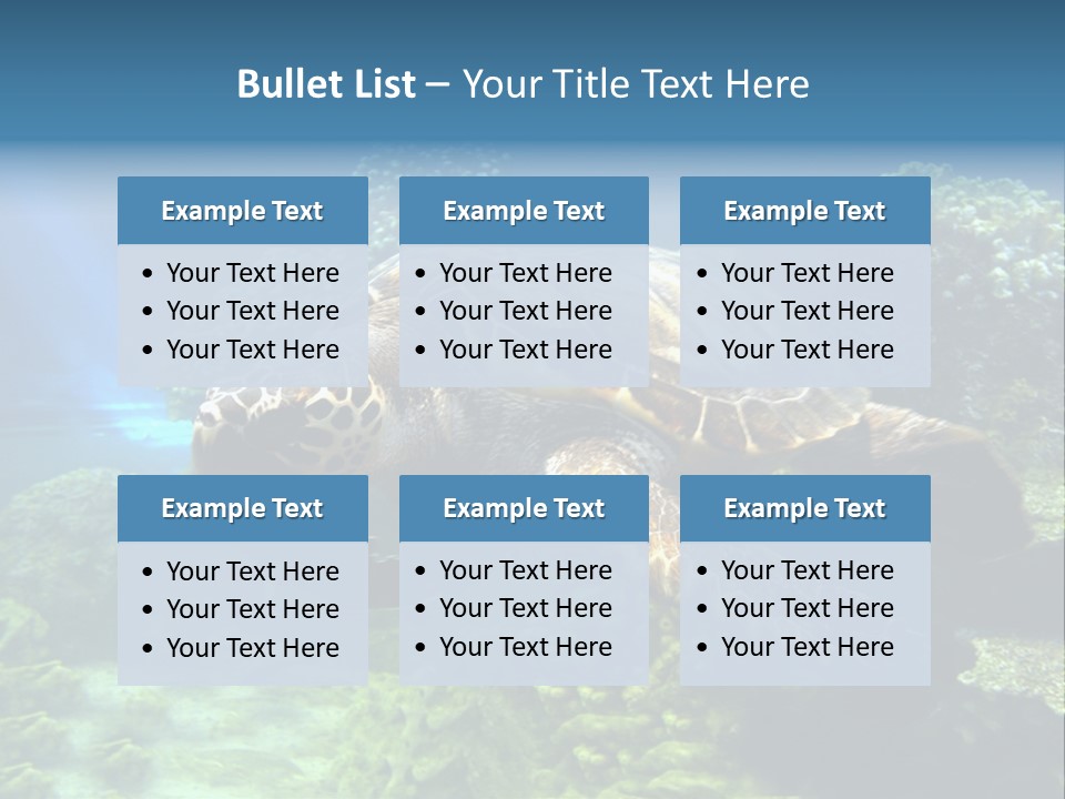 A Turtle Swimming In The Ocean Powerpoint Template PowerPoint Template