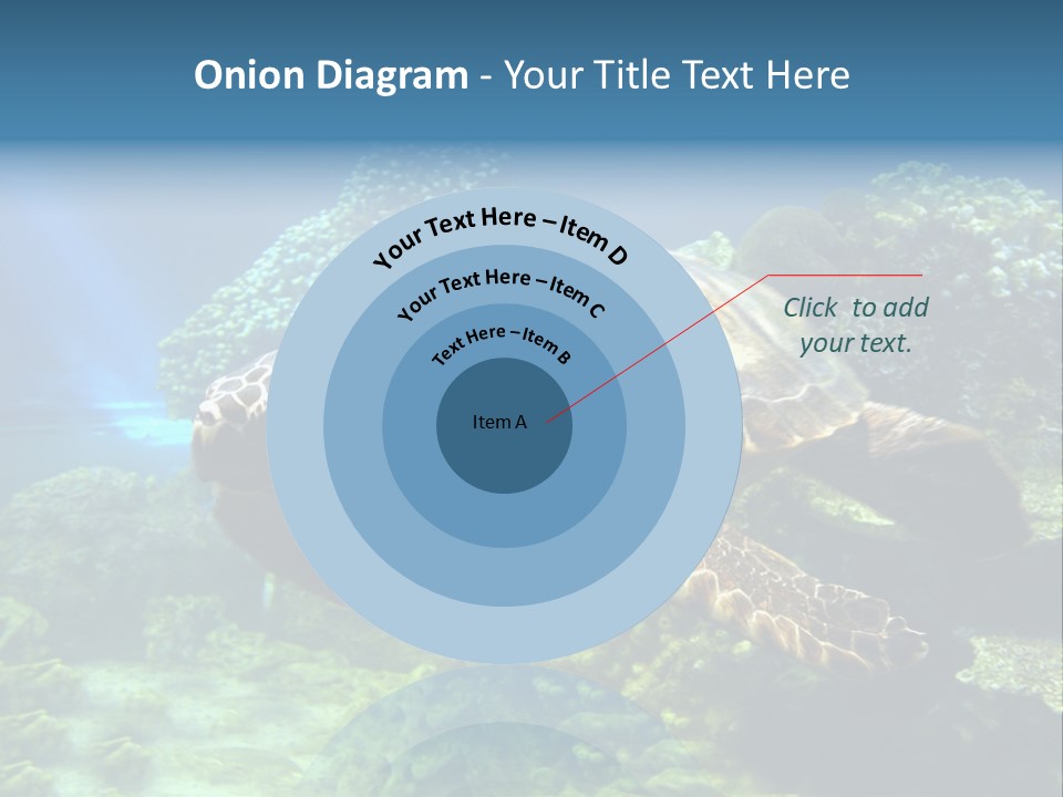 A Turtle Swimming In The Ocean Powerpoint Template PowerPoint Template