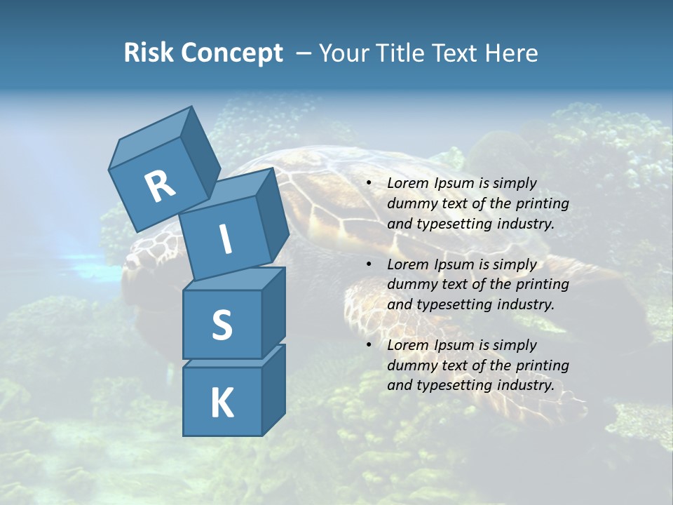 A Turtle Swimming In The Ocean Powerpoint Template PowerPoint Template