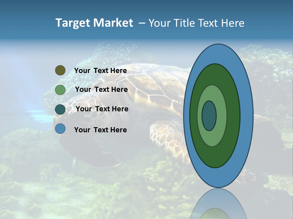 A Turtle Swimming In The Ocean Powerpoint Template PowerPoint Template