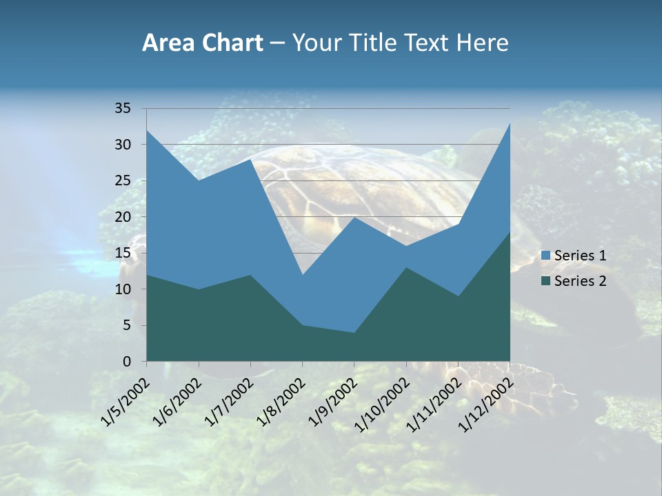 A Turtle Swimming In The Ocean Powerpoint Template PowerPoint Template