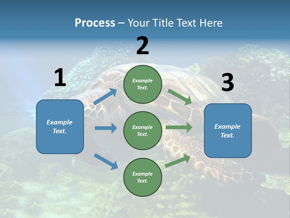A Turtle Swimming In The Ocean Powerpoint Template PowerPoint Template
